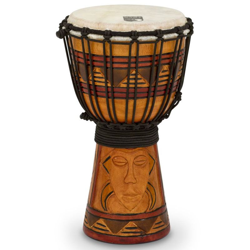 PERTODJ10TM.png Toca Origins Series 10 inch Rope Tuned Wood Djembe (Tribal Mask) - Image 1