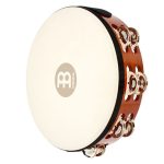 Meinl Percussion Traditional 10-Inch Wood Tambourine with Goat Skin Head and Steel Jingles, 2 Row