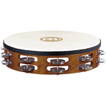 Meinl Percussion Traditional 10-Inch Wood Tambourine with Goat Skin Head and Steel Jingles, 2 Row - Image 2