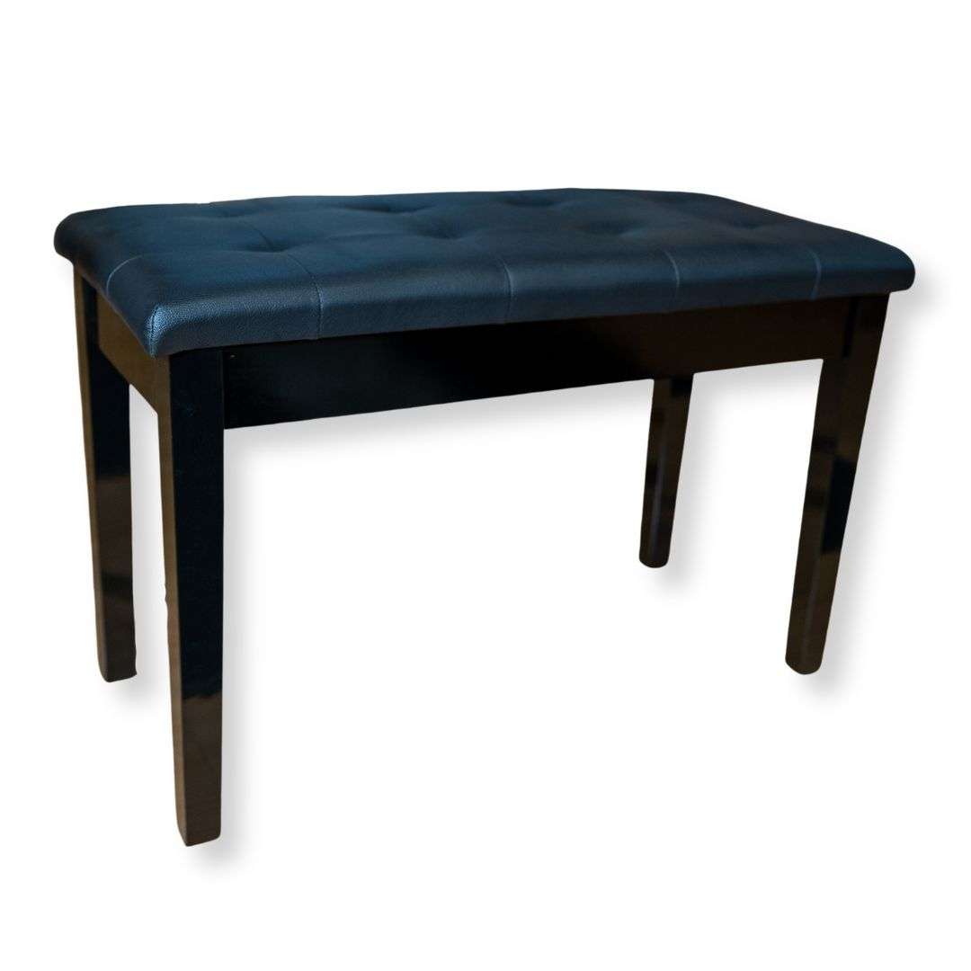 Sandner-SPB12BK-Piano-Bench-diagonal-view.jpg Sandner SPB12BK Piano Bench - Polished Black, Straight Legs - Image 1
