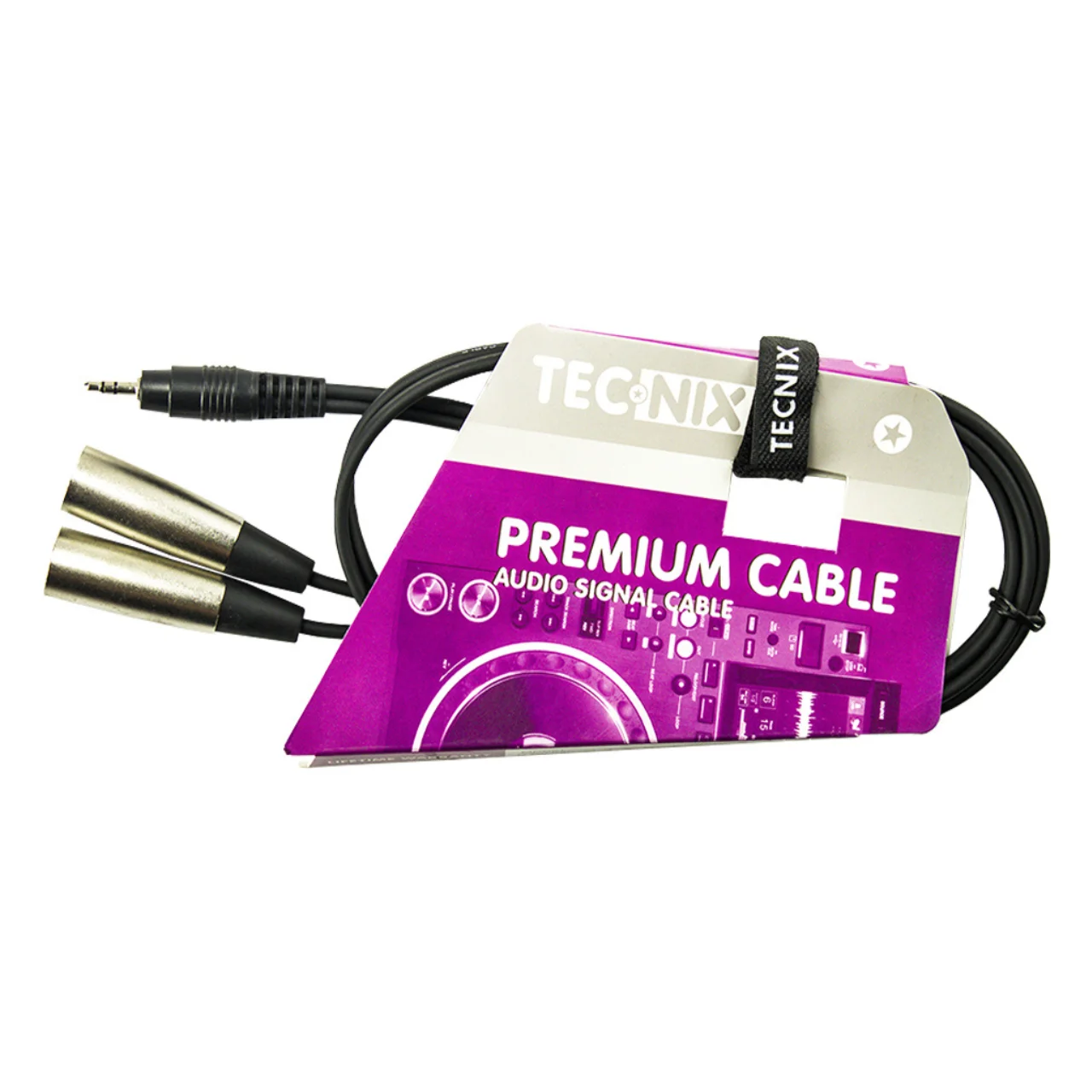 Tecnix-Stereo-Mini-Jack-Male-–-Dual-XLR-Male-1.5m.webp Tecnix Stereo Mini Jack Male – Dual XLR Male 1.5m - Image 1