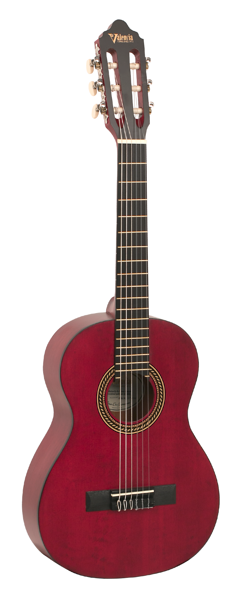VC202TWR.png Valencia 1/2 Classical Guitar - Transparent Red - Image 1