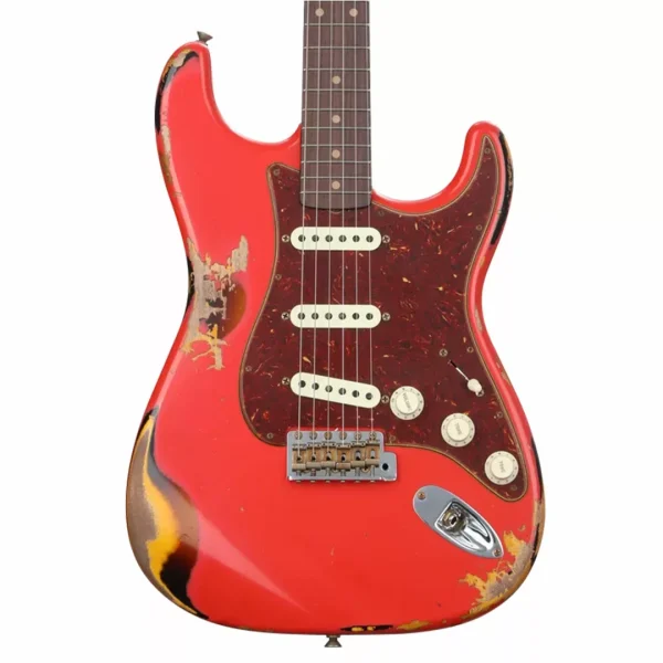 Fender Custom Shop Limited Edition '61 Stratocaster Heavy Relic - Aged Fiesta Red over 3-color Sunburst