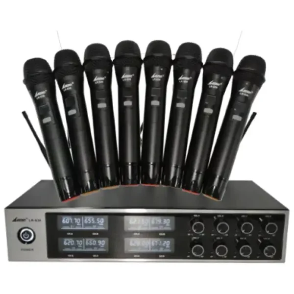 Lane Pro LR638 Wireless Handheld 8 Microphone Set