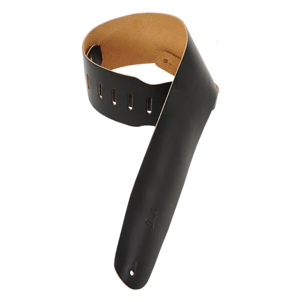 Levy's M4-BLK 3.5-inch Top Grain Leather Bass Strap - Black