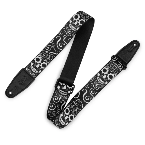 Levy's MP2CAL Calaca 2-inch Polyester Guitar Strap - Skull