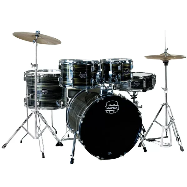 Mapex COMET Rock Drum Kit -Yellow Grain (with 2 Cymbals and 4-Piece Hardware)
